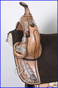 HILASON Western Horse Saddle Treeless Trail Barrel American Leather for Horses