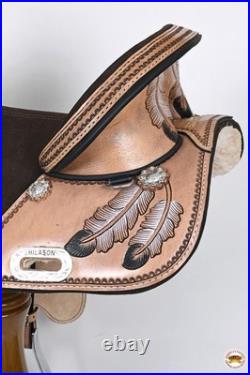 HILASON Western Horse Saddle Treeless Trail Barrel American Leather for Horses