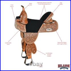 HILASON Western Horse Saddle Treeless Trail Barrel Leather Sun Flower for HILASON Western Horse Saddle Treeless Trail Barrel Leather Sun Flower for