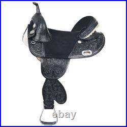 HILASON Western Horse Treeless Trail Barrel American Leather Saddle for Horses