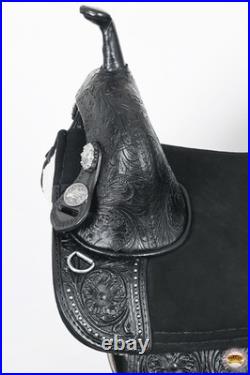 HILASON Western Horse Treeless Trail Barrel American Leather Saddle for Horses