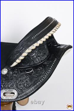 HILASON Western Horse Treeless Trail Barrel American Leather Saddle for Horses