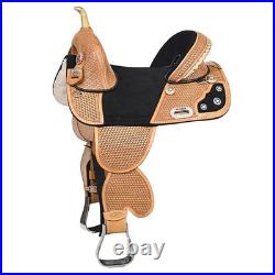 HILASON Western Horse Treeless Trail Barrel Saddle American Leather for Horses