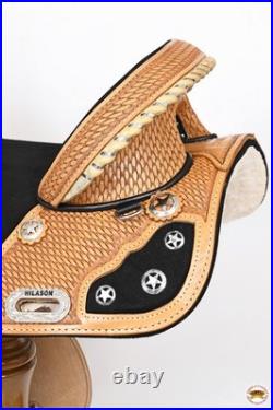HILASON Western Horse Treeless Trail Barrel Saddle American Leather for Horses