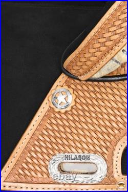 HILASON Western Horse Treeless Trail Barrel Saddle American Leather for Horses