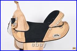 HILASON Western Horse Treeless Trail Saddle Genuine American Leather for