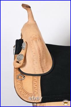 HILASON Western Horse Treeless Trail Saddle Genuine American Leather for