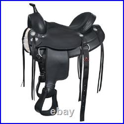 HS Hilason Western Horse Flex Tree Saddle Cordura Synthetic Trail Pleasure Black