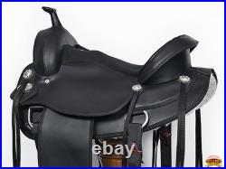 HS Hilason Western Horse Flex Tree Saddle Cordura Synthetic Trail Pleasure Black