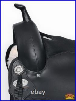 HS Hilason Western Horse Flex Tree Saddle Cordura Synthetic Trail Pleasure Black
