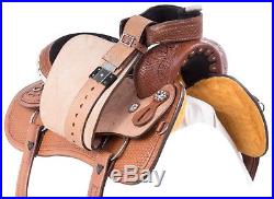 Hand Carved Ranch Roping Roper Trail Western Leather Horse Saddle Tack 15 16 17