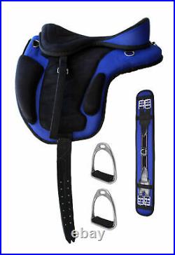 Hand Made English Freemax Horse Equine Synthetic Treeless Saddle With Stirrups