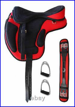 Hand Made English Freemax Horse Equine Synthetic Treeless Saddle With Stirrups