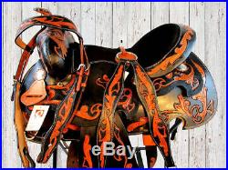 Hand Made Western Saddle 14 15 16 Black Leather Show Horse Racing Race Tack Set