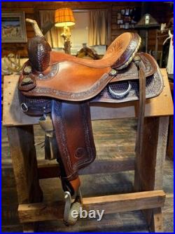 Hand-tooled Circle Y All Around Saddle 15 Seat