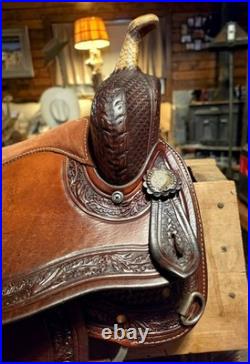 Hand-tooled Circle Y All Around Saddle 15 Seat