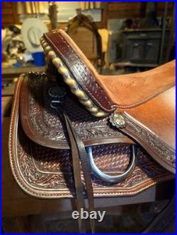 Hand-tooled Circle Y All Around Saddle 15 Seat