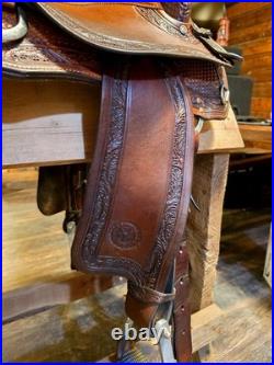 Hand-tooled Circle Y All Around Saddle 15 Seat