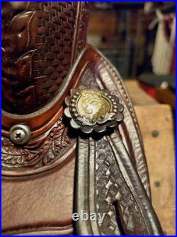 Hand-tooled Circle Y All Around Saddle 15 Seat