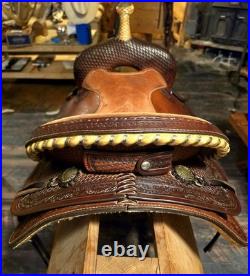 Hand-tooled Circle Y All Around Saddle 15 Seat