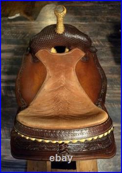 Hand-tooled Circle Y All Around Saddle 15 Seat