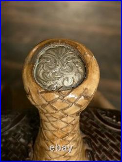 Hand-tooled Circle Y All Around Saddle 15 Seat