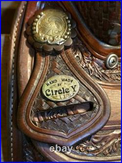 Hand-tooled Circle Y All Around Saddle 15 Seat