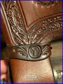 Hand-tooled Circle Y All Around Saddle 15 Seat