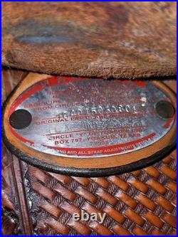 Hand-tooled Circle Y All Around Saddle 15 Seat