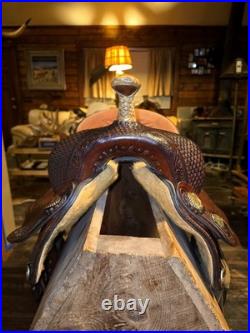 Hand-tooled Circle Y All Around Saddle 15 Seat