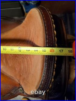 Hand-tooled Circle Y All Around Saddle 15 Seat