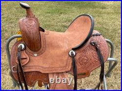 Handcrafted Leather Hard Seat Saddle Barrel Racing (10 to 13) without tack set