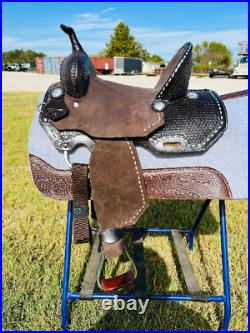 Handmade Hard Seat Basket Weave Saddle Western Kids & Youth Horse Ranch Saddle