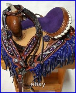Handmade Western Horse Saddle Leather Barrel Racing Racer Equestrian Trail Tack