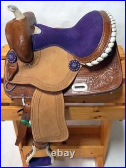 Handmade Western Horse Saddle Leather Barrel Racing Racer Equestrian Trail Tack