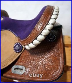 Handmade Western Horse Saddle Leather Barrel Racing Racer Equestrian Trail Tack