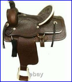 Handmade Western Trail Pleasure Frontier Rodeo Leather Barrel Saddle All Sizes