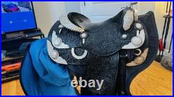 Harris Western Show Saddle Size 16 Black Leather Western Horse Tack