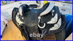 Harris Western Show Saddle Size 16 Black Leather Western Horse Tack