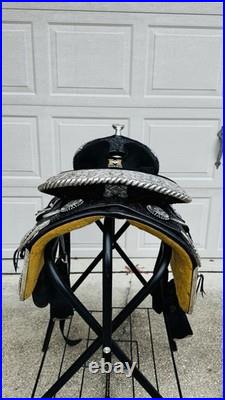 Harris Western Show Saddle Size 16 Black Leather Western Horse Tack