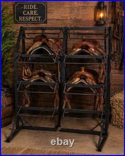 Heavy Duty 4-Tier Metal Saddle Rack Tack Room Barn Organizer