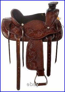 Heavy Duty Wade Tree Roping Ranch Cowboy Western Leather Horse Saddle (12-18)