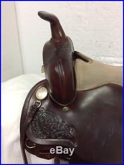 Hereford Brand Tex Tan of Yoakum 15 Used Trail Saddle with Silver Laced Cantle