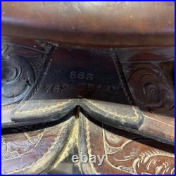 Hereford Brand Western Pleasure Saddle Brown Leather Floral Tooled See Pictures