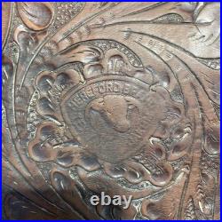 Hereford Brand Western Pleasure Saddle Brown Leather Floral Tooled See Pictures