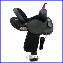 High Horse 12 Wide Fit Mercury Cordura Saddle With Pink Stitching 6931-p308-05