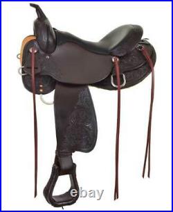 High Horse (Circle Y) 17 Oyster Creek Saddle Walnut Leather Wide #6808-1701-05