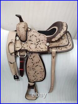 High Quality Western Leather Tooling Horse Saddle With Tack Set in All Sizes