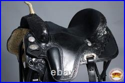 Hilason 15 In Flex Tree Western Horse Saddle American Leather Trail Barrel