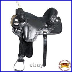 Hilason 15 In Flex Tree Western Horse Saddle American Leather Trail Barrel